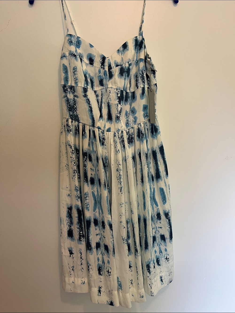 Blue Tie-Dye Print Spaghetti Strap Dress TART with tags
